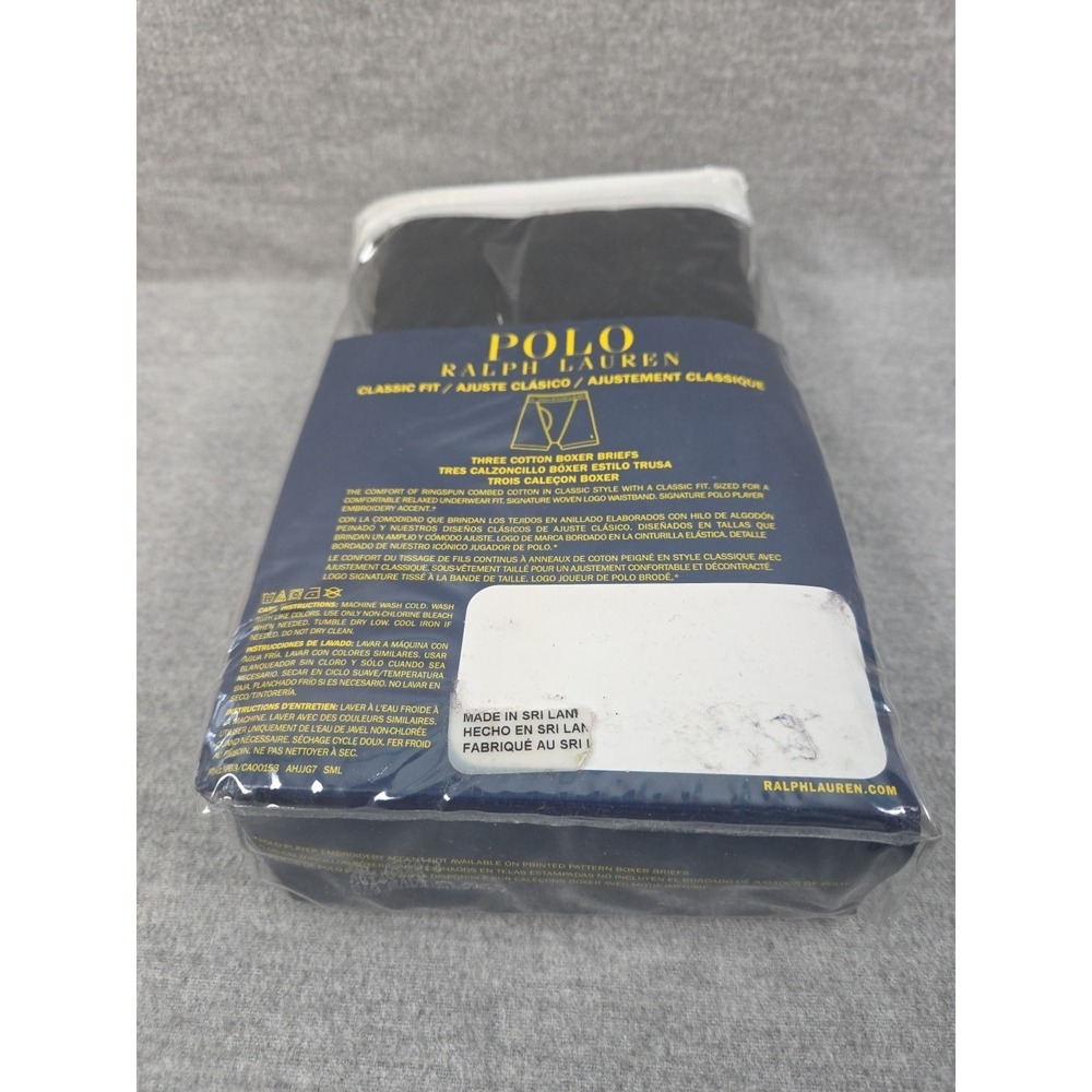 Polo Ralph Lauren Classic Fit Cotton Boxer Briefs Mens L Black Red Pony NEW - Picture 7 of 8